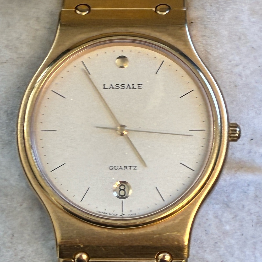 Vintage Seiko Lasalle Mens Watch, Gold Tone Ultra Thin, 9552-7009 Rare Working